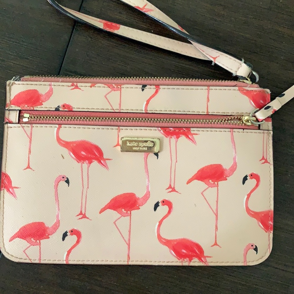 Kate Spade Flamingo Wristlet
